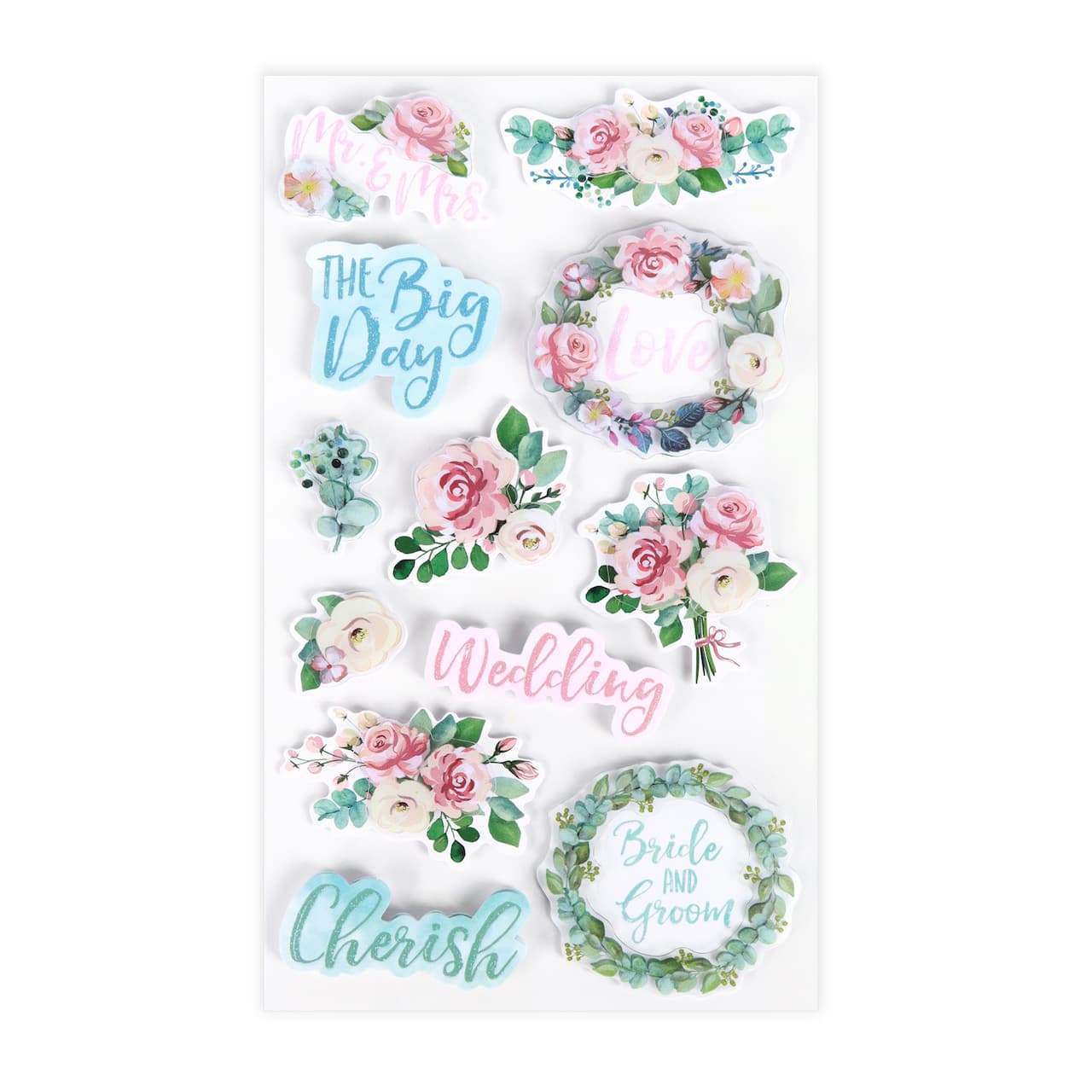 12 Pack: Wedding Sentiments Dimensional Stickers by Recollections™